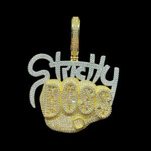 NEW | Iced Out Strictly Boss Iced Out Duo Color Pendant